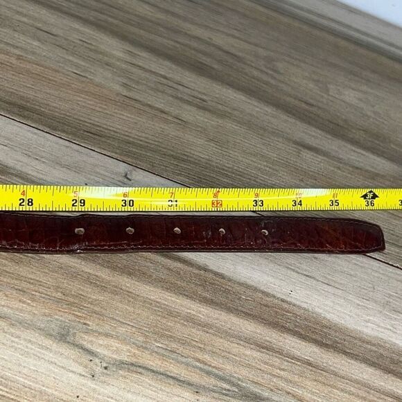 Omega Leather Belt Mens Medium Brown Gold Tone Buckle #4293 Made In America - Picture 6 of 7